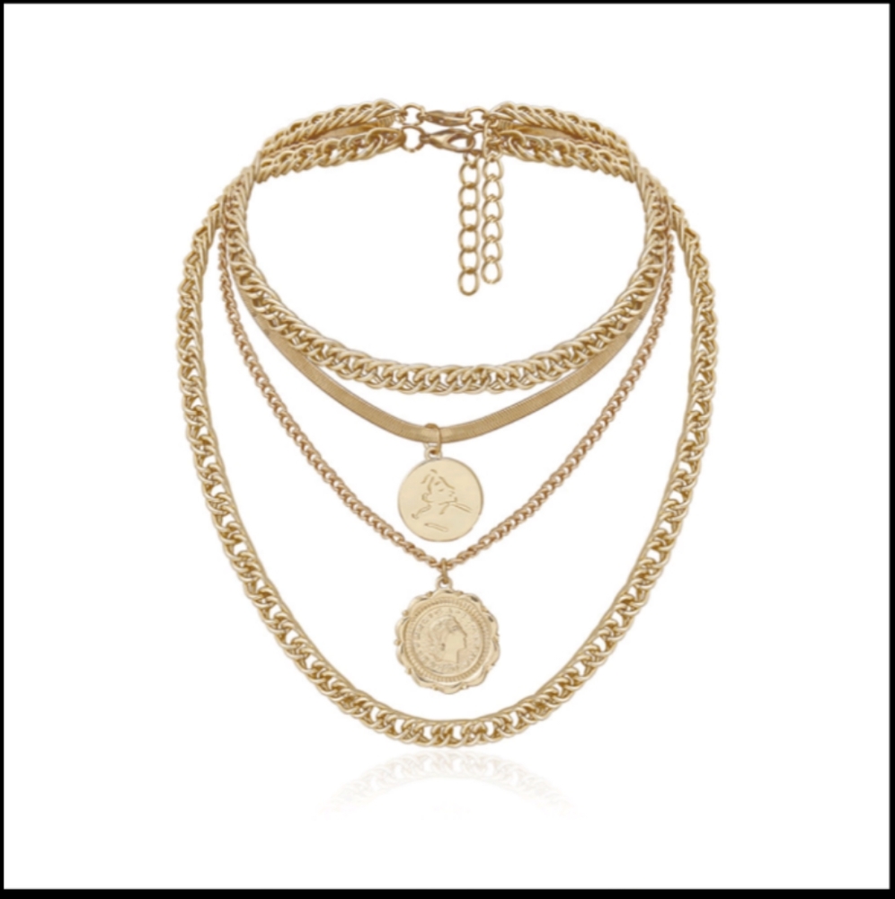 PUNK MIAMI CUBAN CHOKER BIG COIN NECKLACE - Picture 5 of 6
